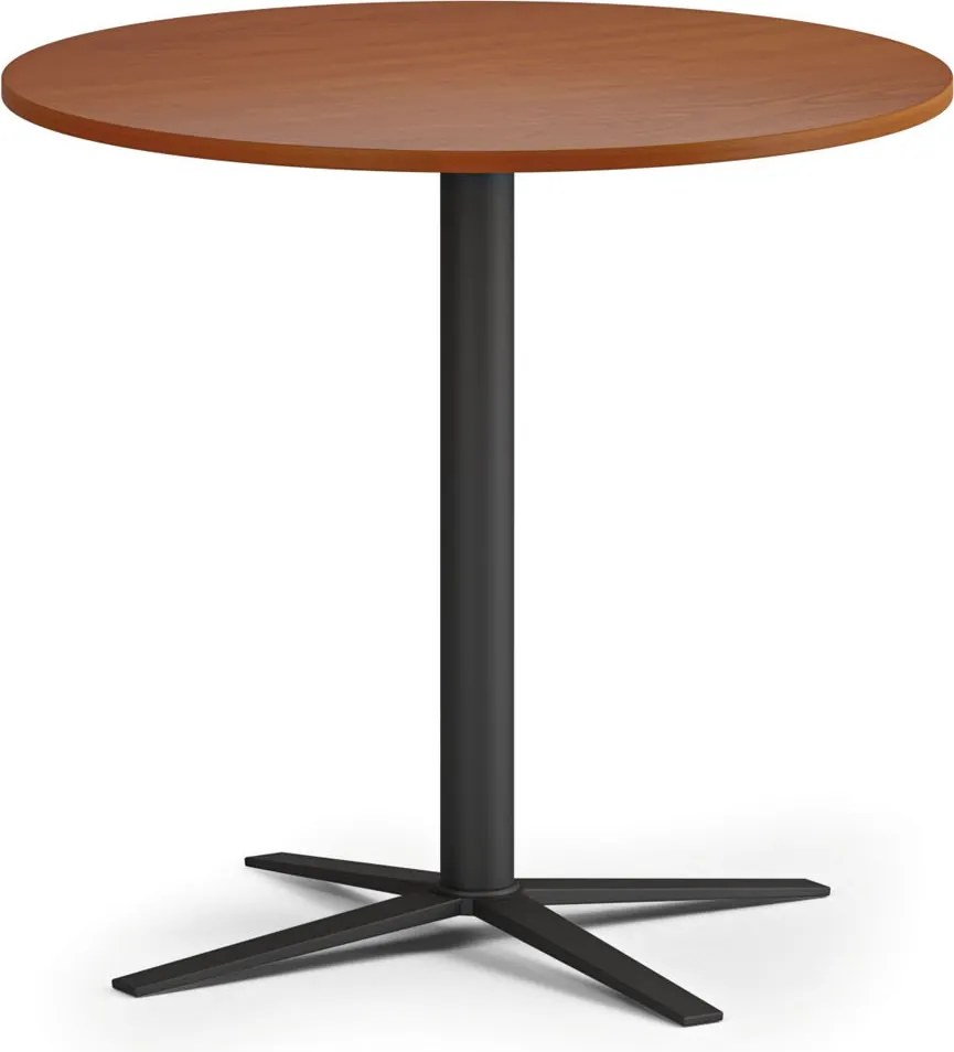 Stolik kawowy AURA, średnica 60 cm, czarna podstawa, czereśnia