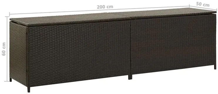 Duża brązowa rattanowa skrzynia ogrodowa S1-E52