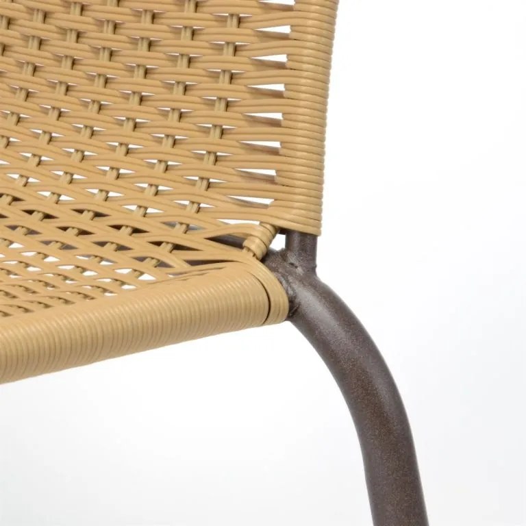 Krzesło ogrodowe na taras z polirattanu beżowe