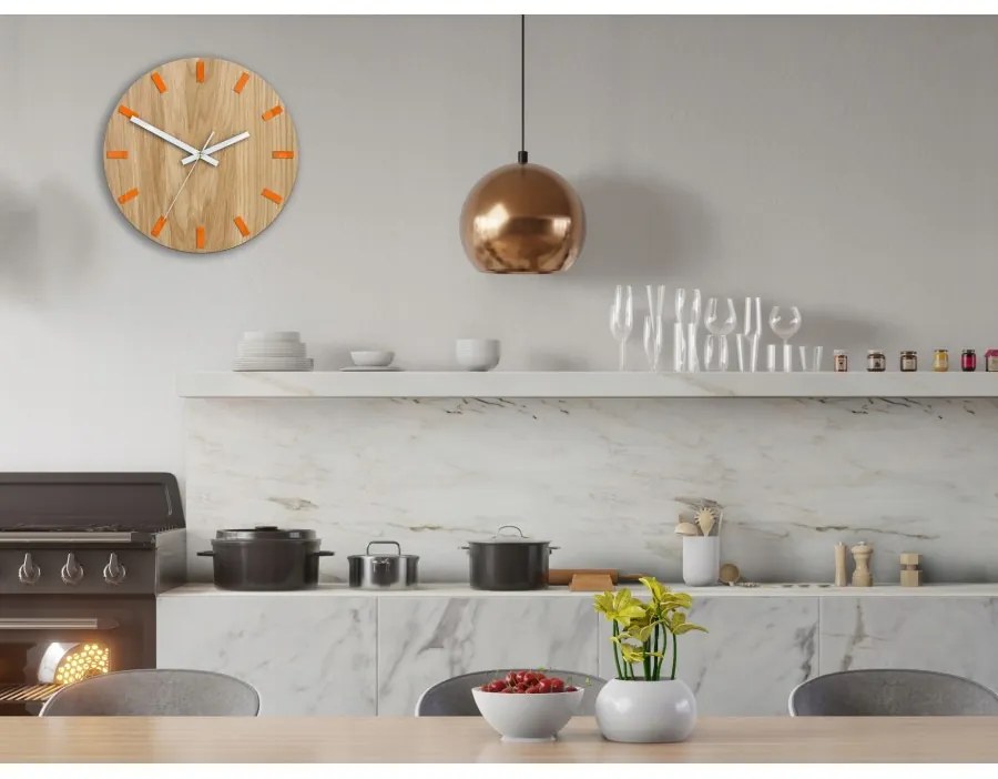 Zegar na ścianę nowoczesny drewniany z cichym mechanizmem okrągły solidny