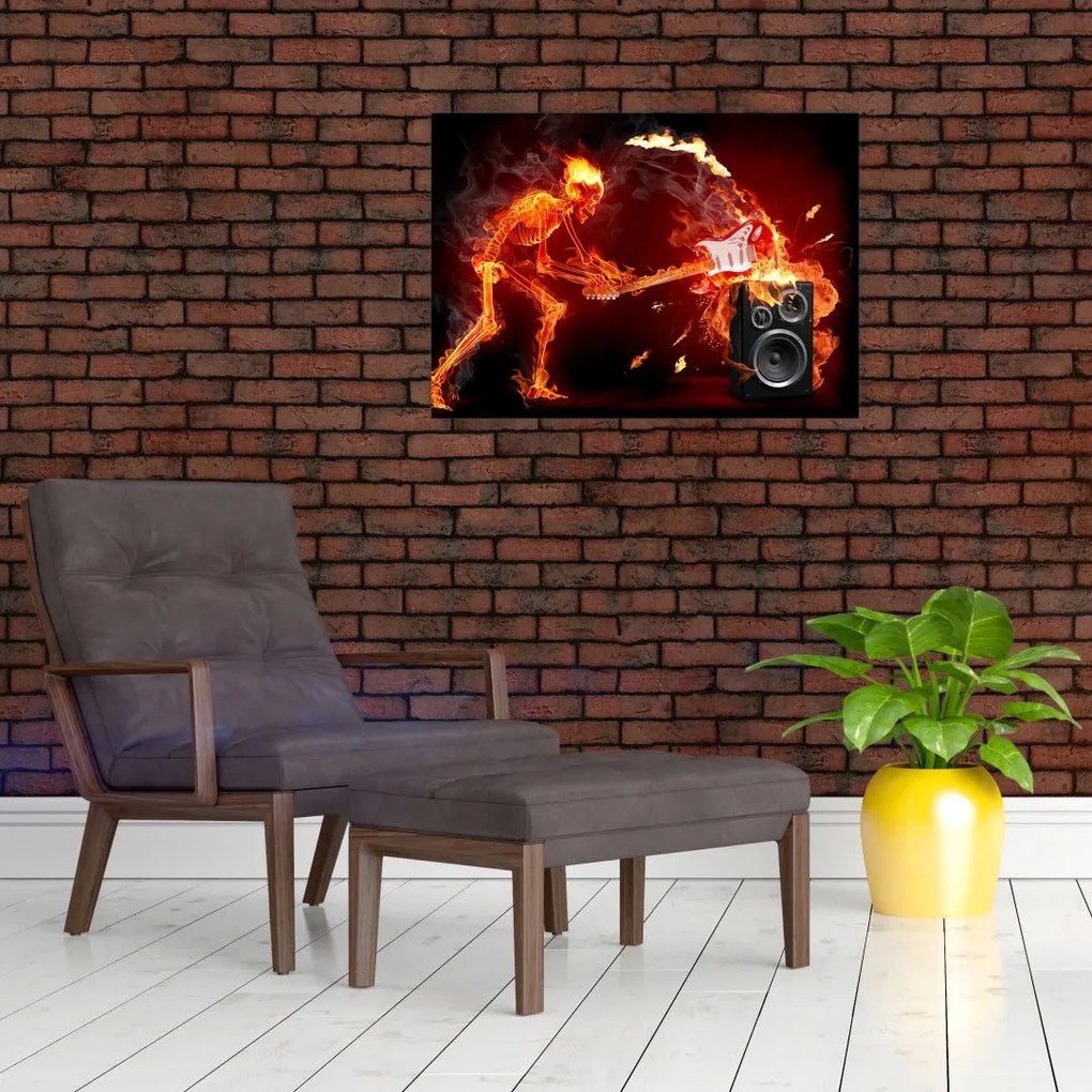 Obraz na szkle - Muzyka w płomieniach (70x50 cm)