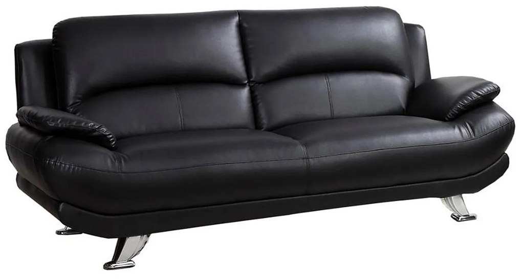 Kanapa 3-osobowa z ekoskóry MUSKO - Czarny