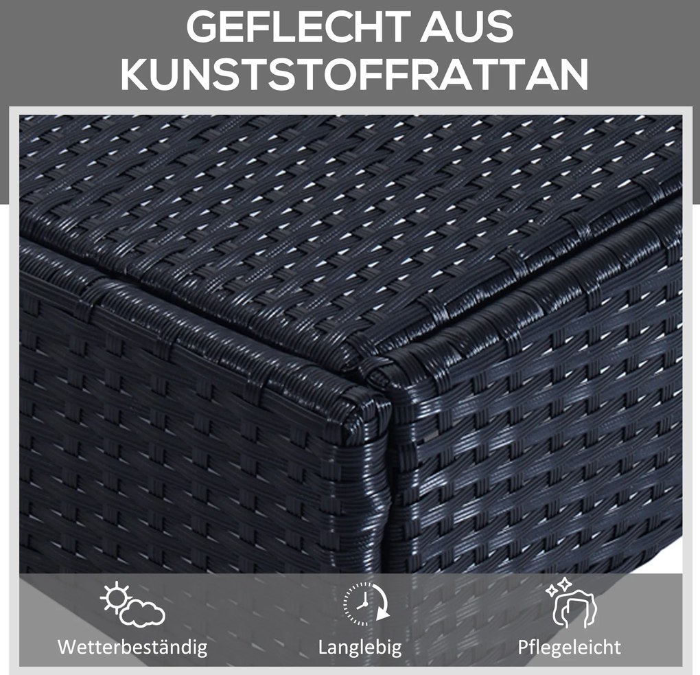 Outsunny leżak ogrodowy leżak 3-częściowy zestaw mebli ogrodowych technorattan 4 kolory