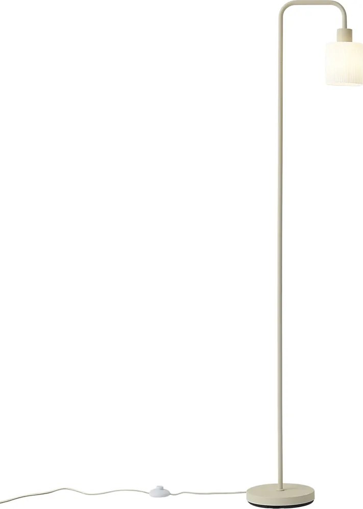 Skandynawska lampa podłogowa beżowa z białym szkłem - Wisp