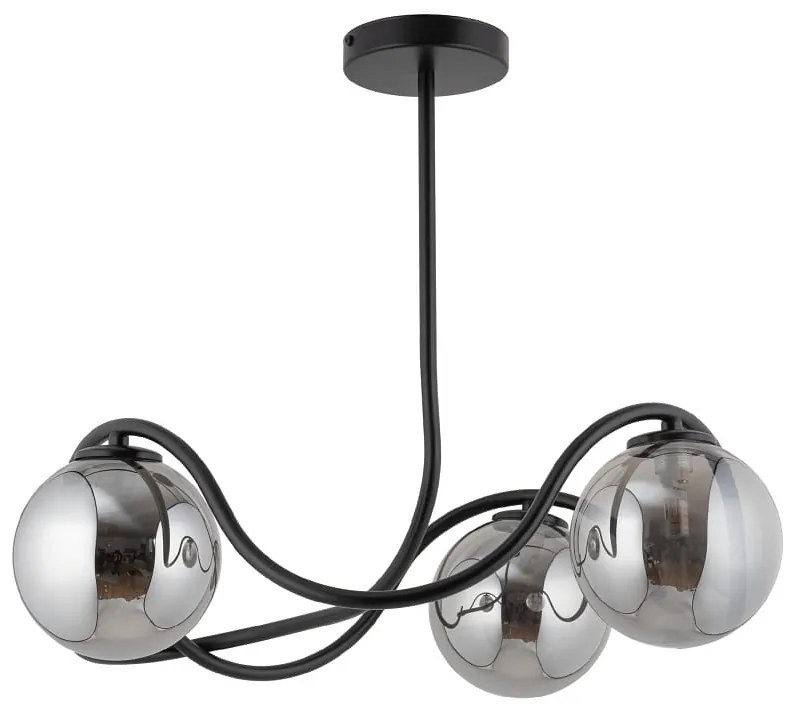 Lampa sufitowa nowoczesna - Vena 3 kolor czarny, klosze szare 33685