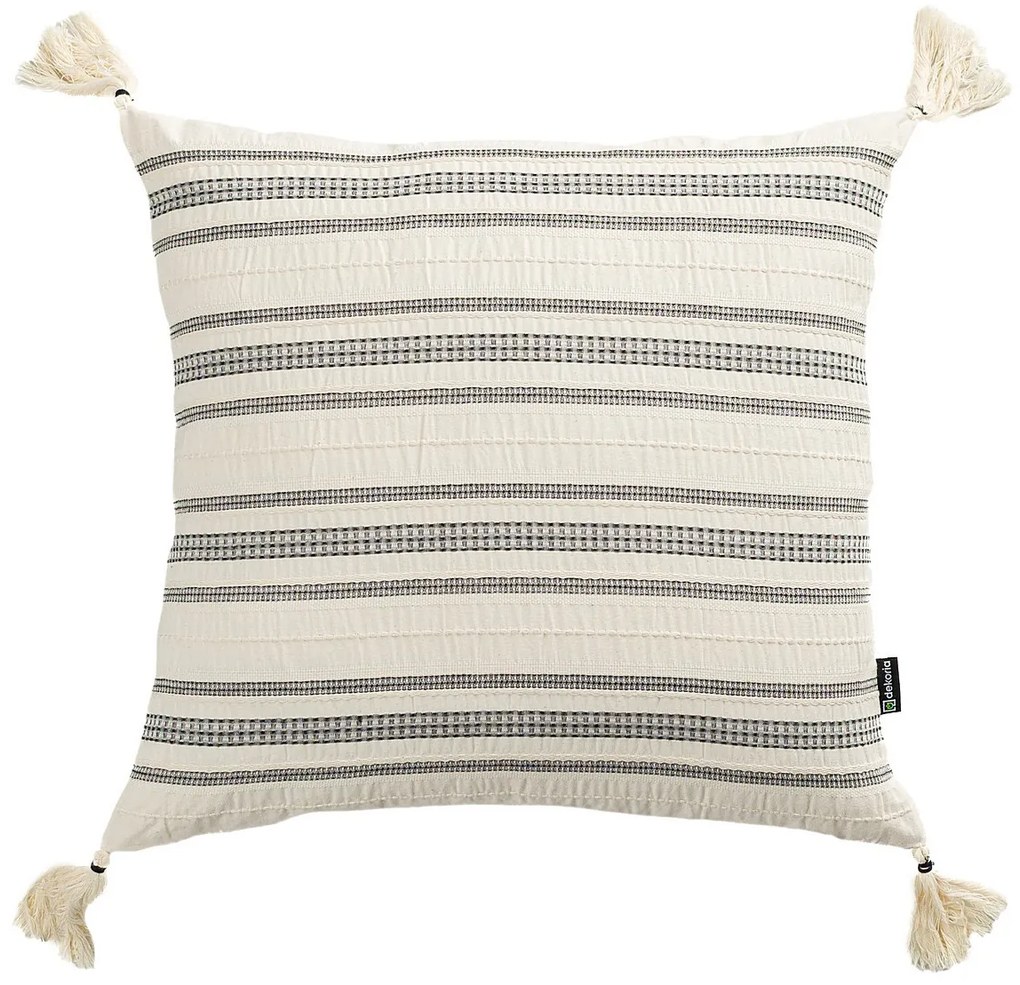 Poszewka na poduszkę Linea Graphite Tassel 45x45 cm