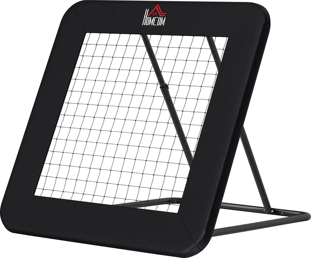 HOMCOM Rebounder Piłkarski Składana Bramka Odbijająca Siatka do Baseballu Koszykówki Metal Czarny 128x118x108-120cm | Aosom PL