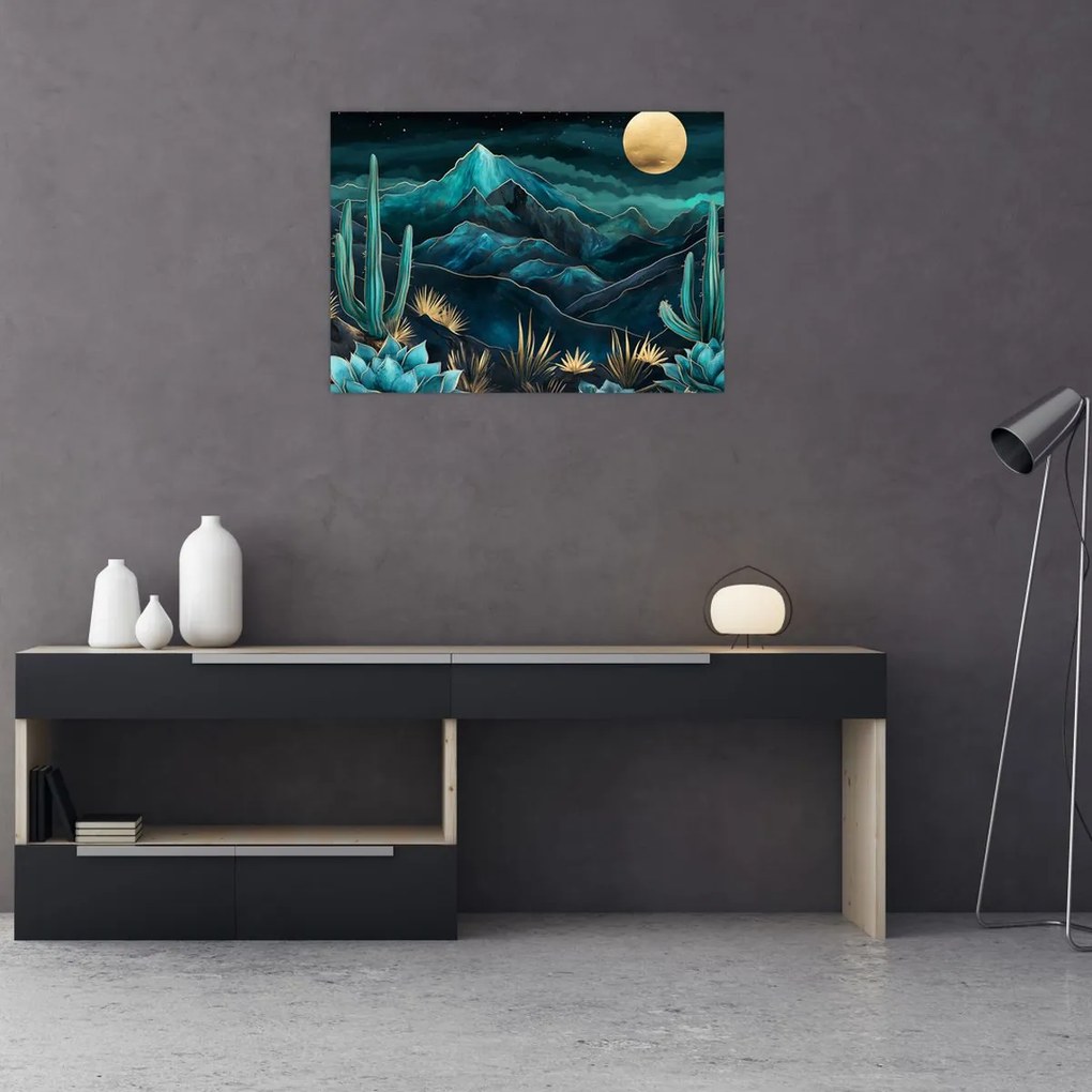 Obraz - Turkusowa noc (70x50 cm)
