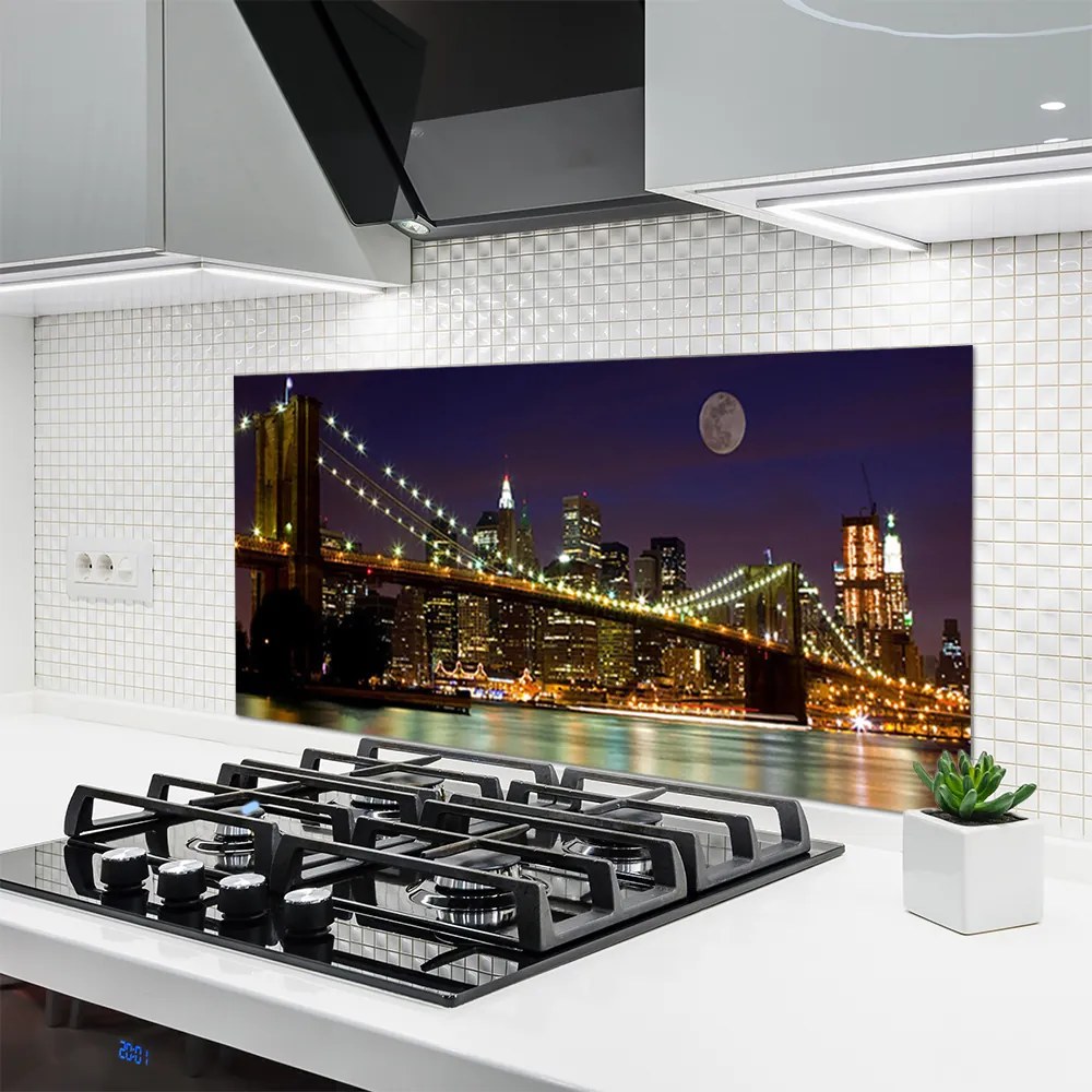 Dekor Szklany do Kuchni Perspektywa Nowoczesnego Mostu