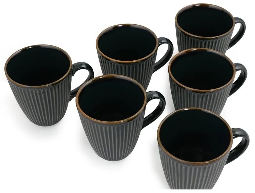 Ciemnozielone ceramiczne kubki zestaw 6 szt. 0.3 l – Hermia