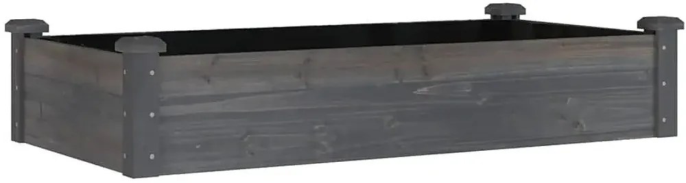 Szara prostokątna donica ogrodowa z drewna K2-N84