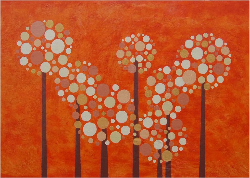 Obraz na szkle - Pomarańczowy las (70x50 cm)