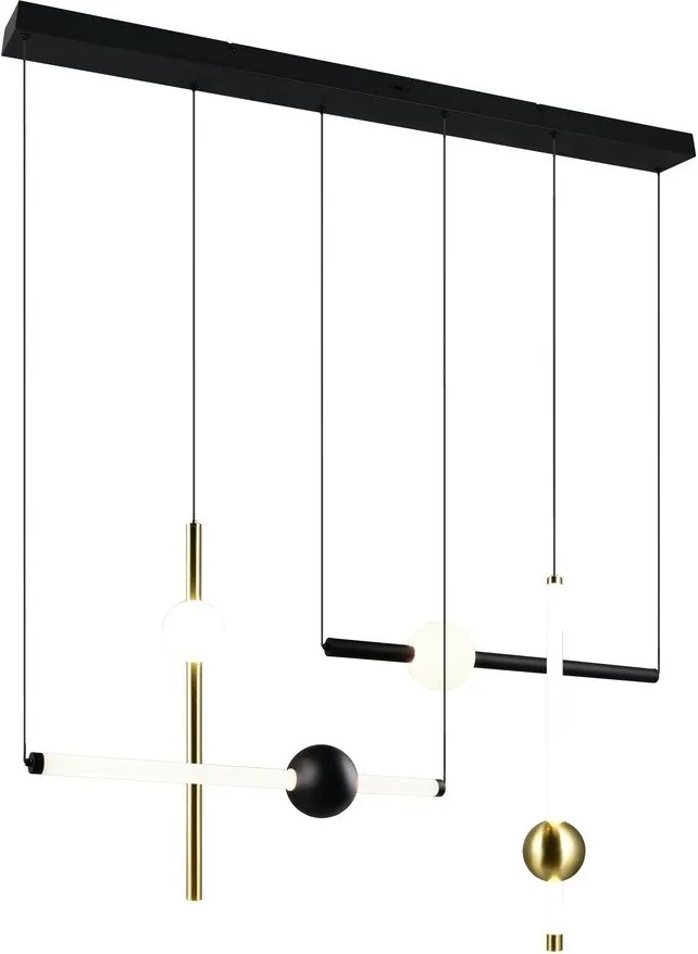 Lampa wisząca LED w czarno-złotym kolorze ze ściemniaczem Melita – Trio