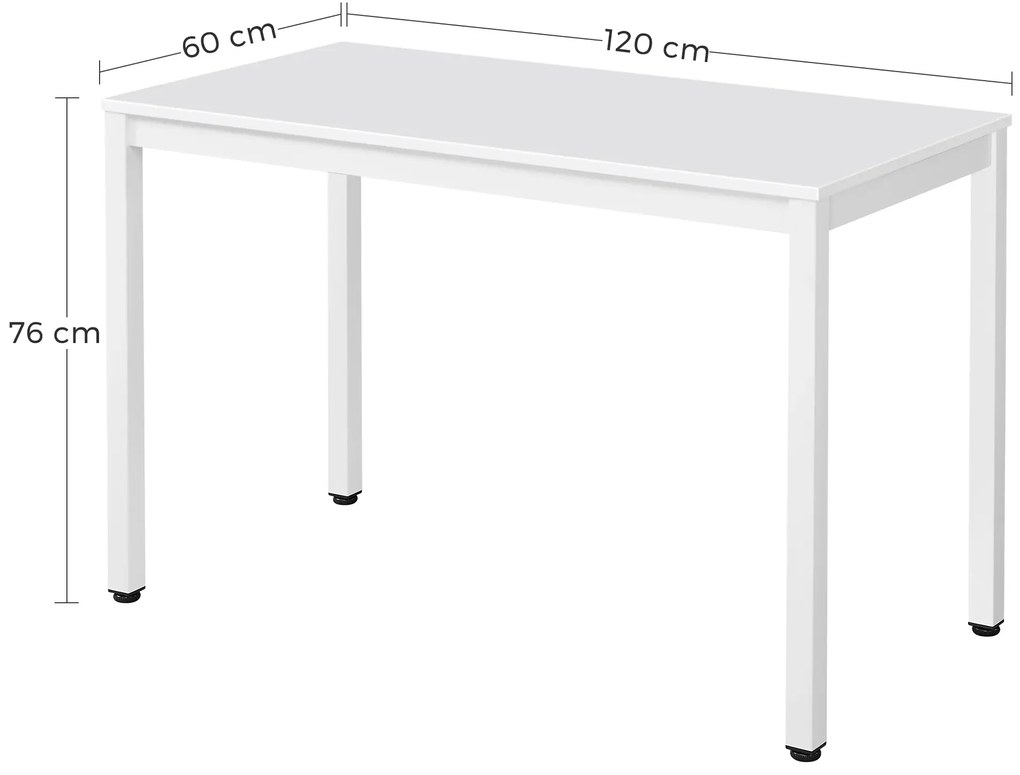 Biały stół w stylu loft 120x60 na metalowych nogach S6-G09
