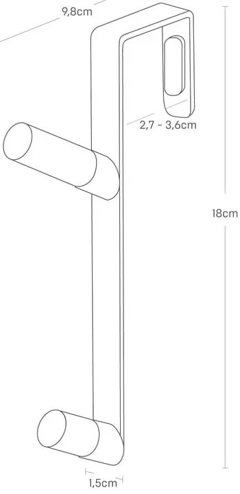 Czarny metalowy wieszak na drzwi 1,5 cm Tower – YAMAZAKI