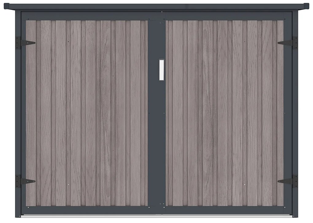 Schowek na rowery z metalu/ocynkowanej stali z efektem drewna 4 m² na 4 rowery - NIKI