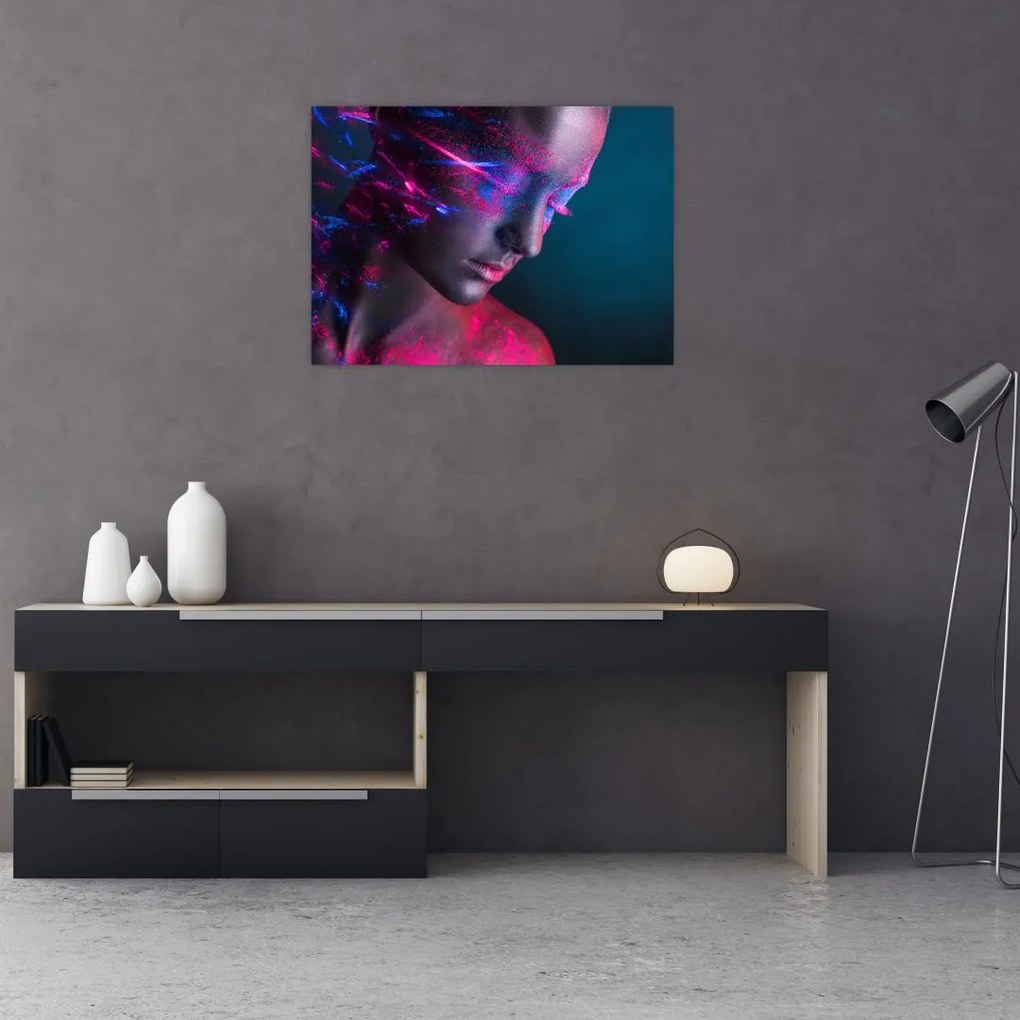 Błyszczący obraz kobiety (70x50 cm)