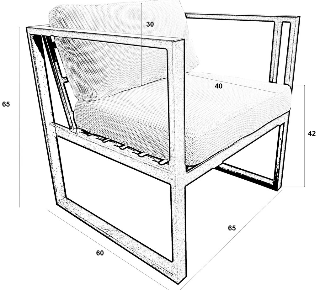 Zestaw mebli ogrodowych sofa + 2 fotele + stolik Oxford szary