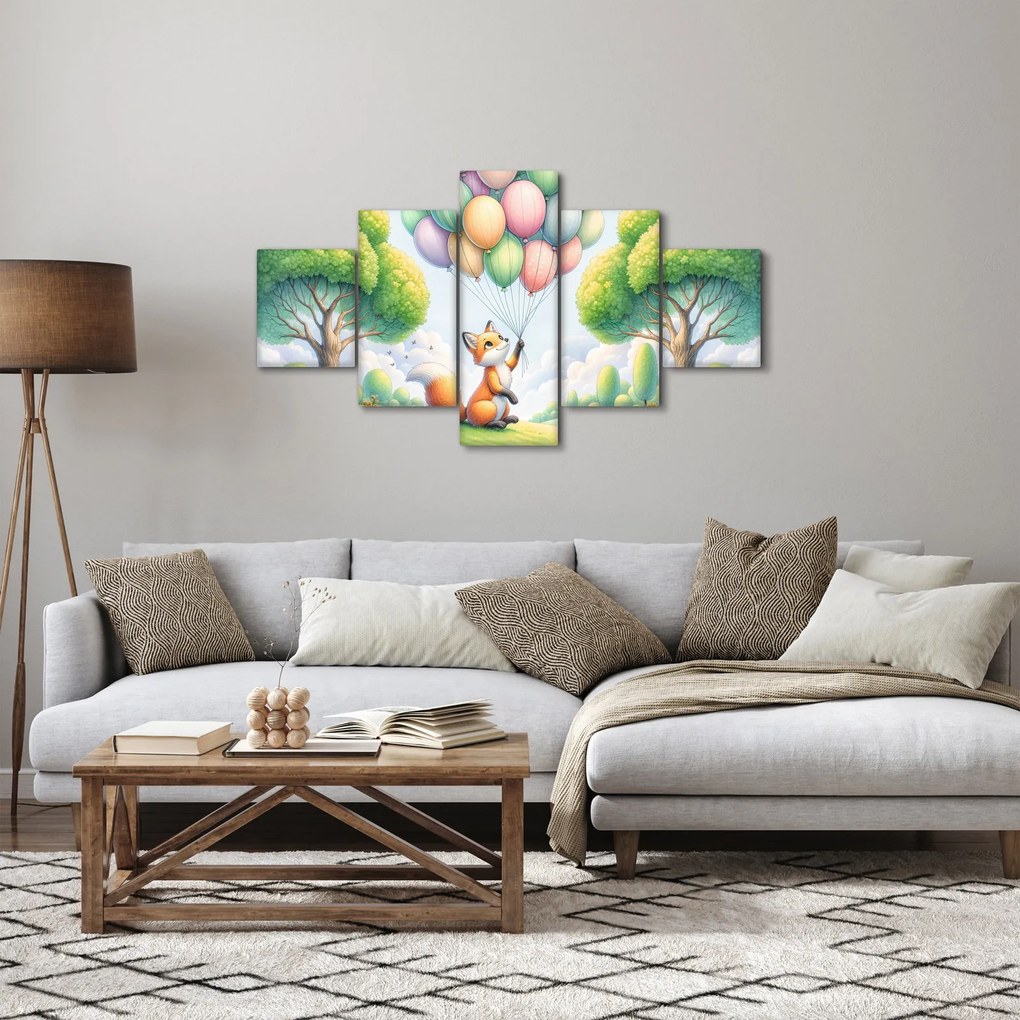Obraz – Szczęśliwy lis (125x70 cm)