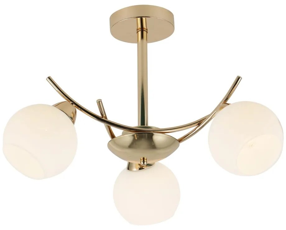 Lampa sufitowa w biało-złotym kolorze ze szklanym kloszem 36x52 cm Amos – Candellux Lighting