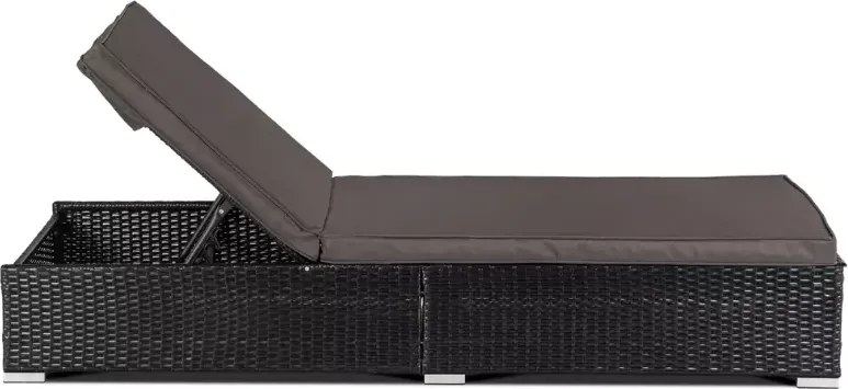 Leżak ogrodowy rozkładany Hektor technorattan + materac regulowany brąz