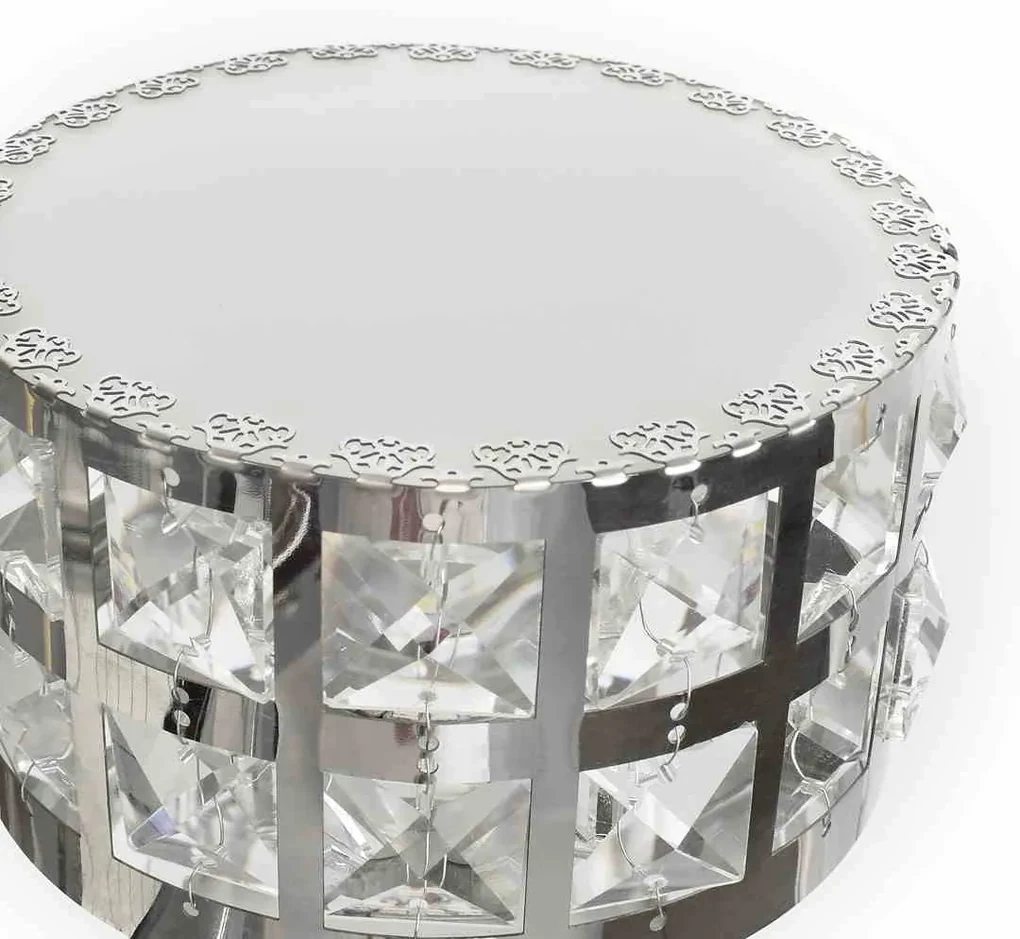 LAMPA WISZĄCA SREBRNA, Z KRYSZTAŁAMI ALEX 3X5W LED