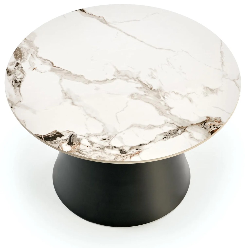 Zestaw 2 ław spiek biały marmur/ czarny 70/43 50/48 MAGNETA