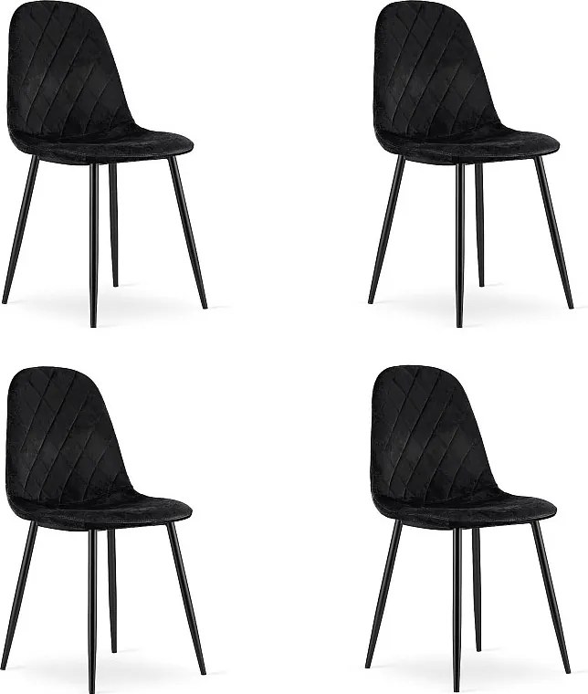 Valora DAPI CHAIR Black Velvet Nowoczesne ergonomiczne krzesła x4
