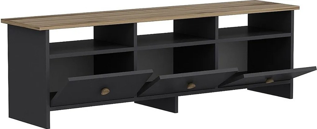 Stojak pod TV – 150 cm x 47 cm x 36 cm – Antracyt i Dąb – Płyta wiórowa