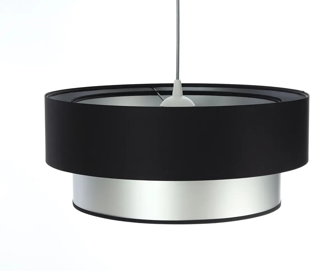 Lampa wisząca DOUBLE BLACK 50 srebrna/czarna BPS KONCEPT