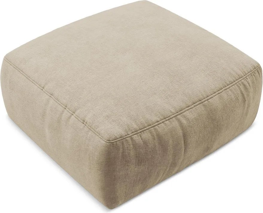 Jasnobrązowy podnóżek z tkaniny szenilowej Kuki – Makamii