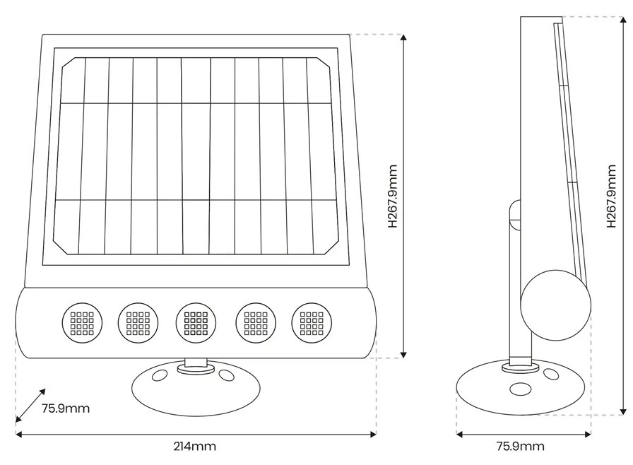 Lampa Solarna Talent 8W 4000K IP65