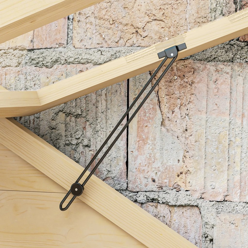 Outsunny Szklarnia z Półką, przezroczysta Obudowa, Okno dachowe, zamykane Drzwi, Akrylowa, Ramka z Drewna, 100x56,5x178 cm