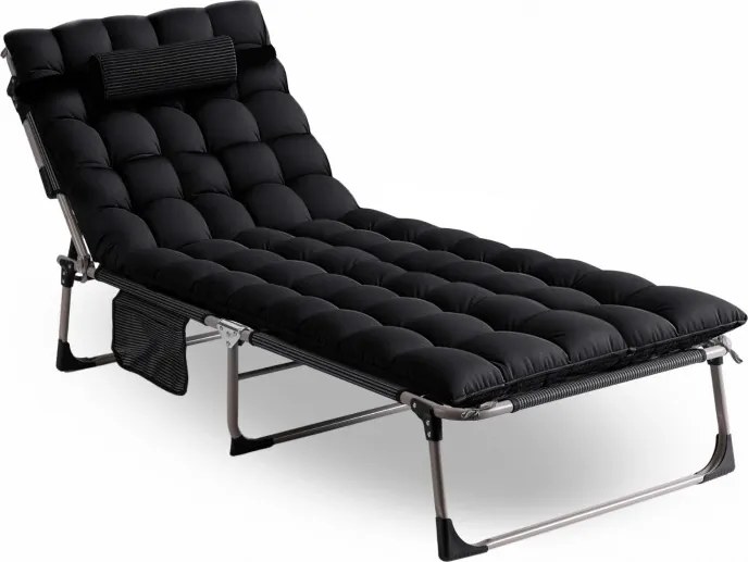 Leżak Ogrodowy VENUS 190x73 cm Czarny