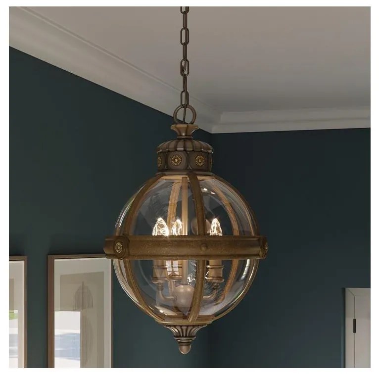 Feiss FE-ADAMS-3P-BRZ - Lampa wisząca ADAMS 3xE14/60W/230V czarna
