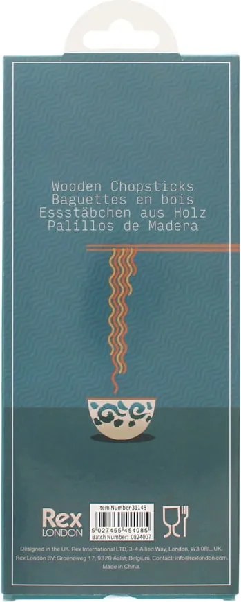 Drewniany zestaw pałeczek w naturalnym kolorze 5 szt. Delicate – Rex London