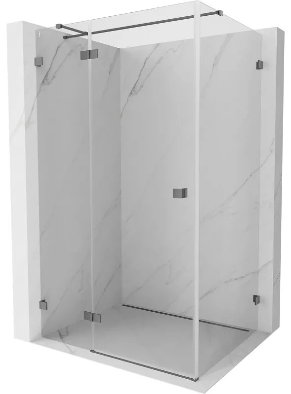 Mexen Lunar T kabina prysznicowa uchylna lewa 135 x 110 cm, transparent, gun metal - 834T-135-110-95-00-L