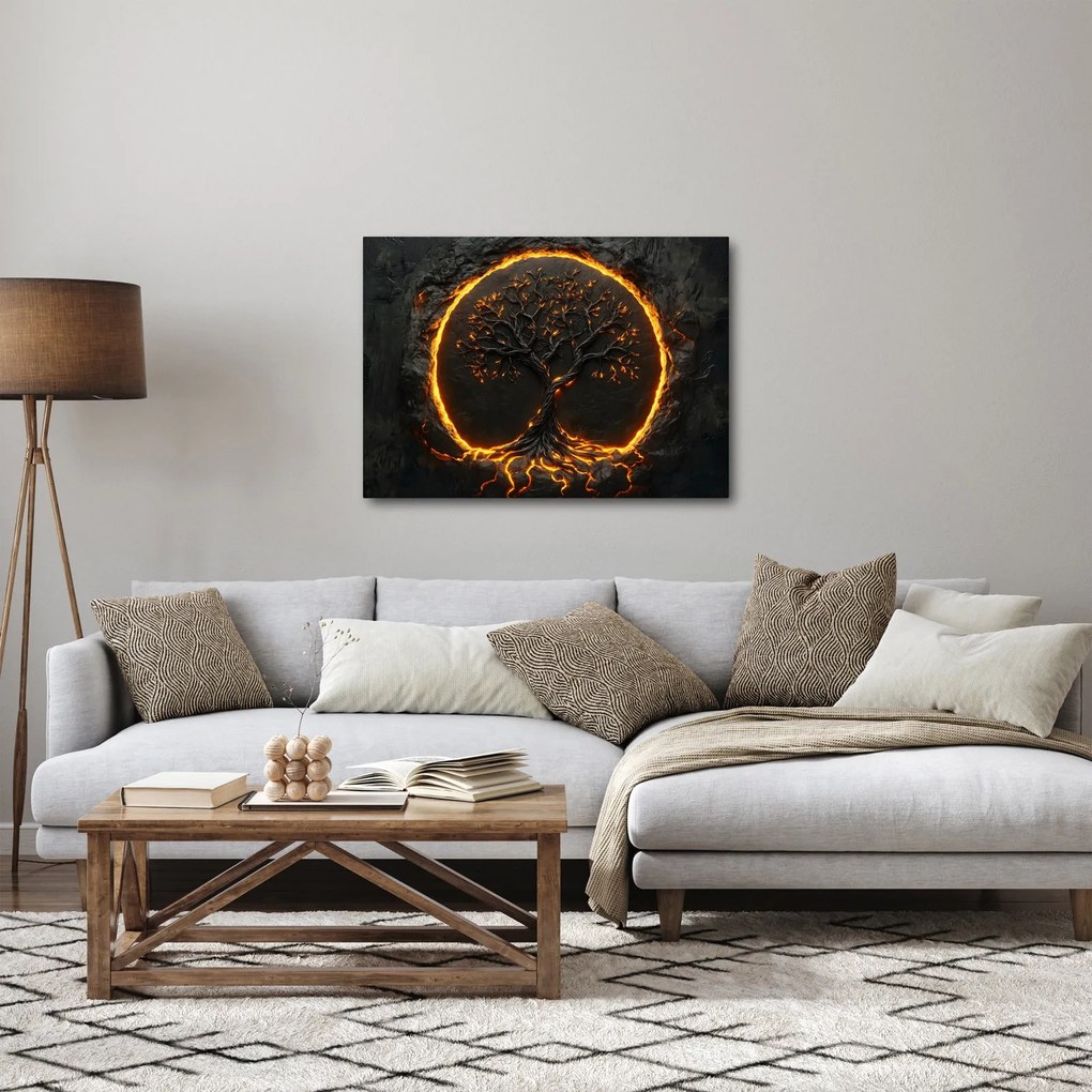 Obraz – Drzewo życia w lawie II. (70x50 cm)