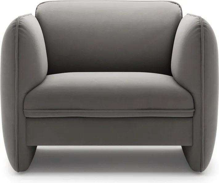 Ciemnoszary aksamitny fotel Georgia – Micadoni