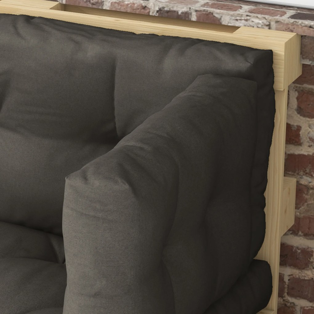 Outsunny Poduszki na palety, zestaw 3 sztuki, poduszki na ławki z ochroną UV, poduszki na meble ogrodowe, poduszki na taras, kolor ciemnoszary