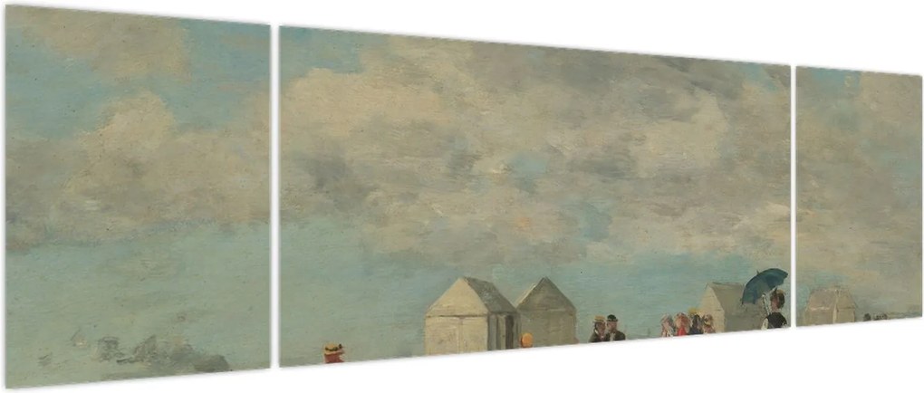 Obraz - Eugène Boudin, Beach Scene, reprodukcje (170x50 cm)