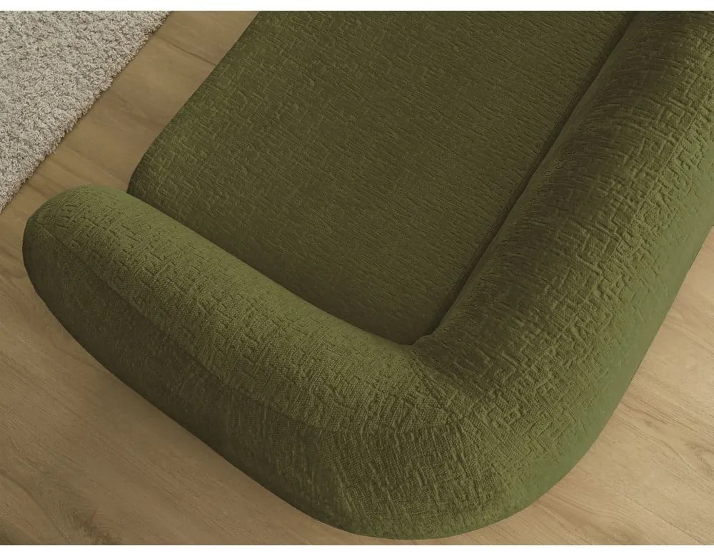 Zielona rozkładana sofa z tkaniny szenilowej 228 cm Neyo – Bobochic Paris