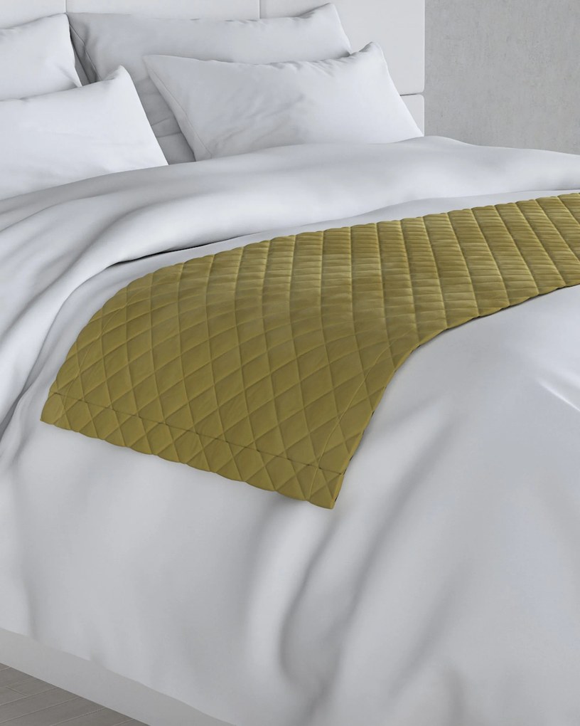 Narzuta hotelowa bieżnik Velvet 60x200cm kolor zielony tkanina połyskliwa, welwetowa
