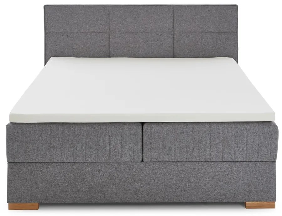 Szare łóżko boxspring ze schowkiem 180x200 cm Tambo – Meise Möbel