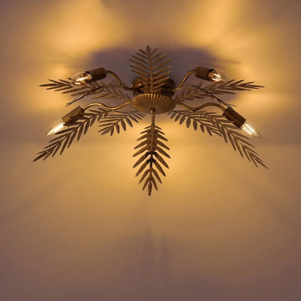 Lampa sufitowa w stylu vintage złota 70 cm 5-świateł - Botanica