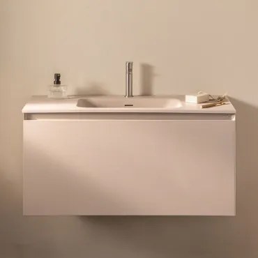 Zestaw Wiszących Mebli Łazienkowych Zintegrowany Z Umywalką Macrae Nature & Bezlusterkowiec & - Sklum