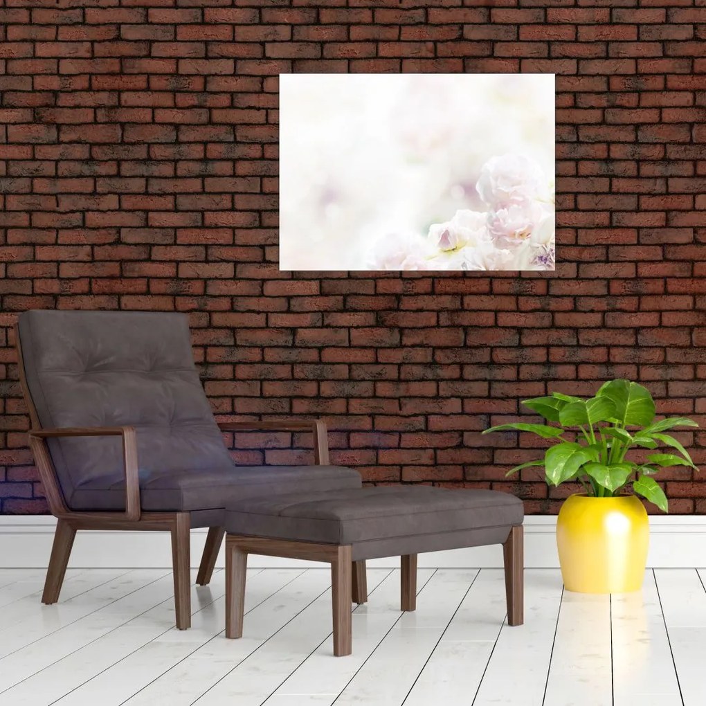 Obraz na szkle delikatnych kwiatów (70x50 cm)
