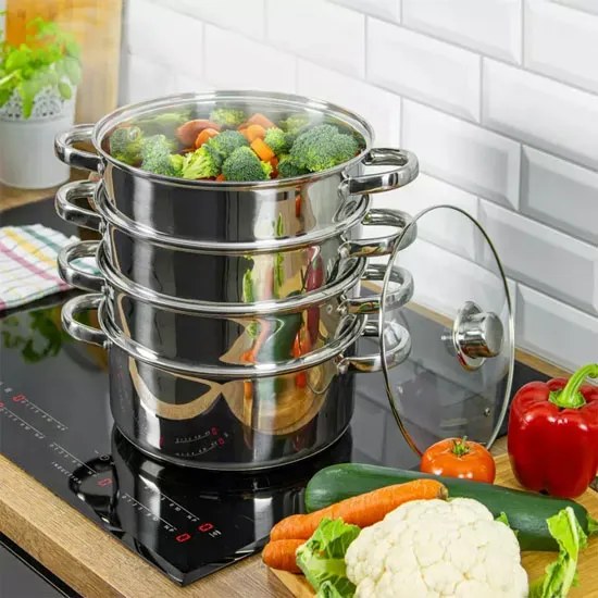 Komplet garnków na parę 5 elementów 24cm L9-C34
