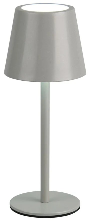 Szara lampa stołowa LED z metalowym kloszem (wysokość 21 cm) Diaz – Trio