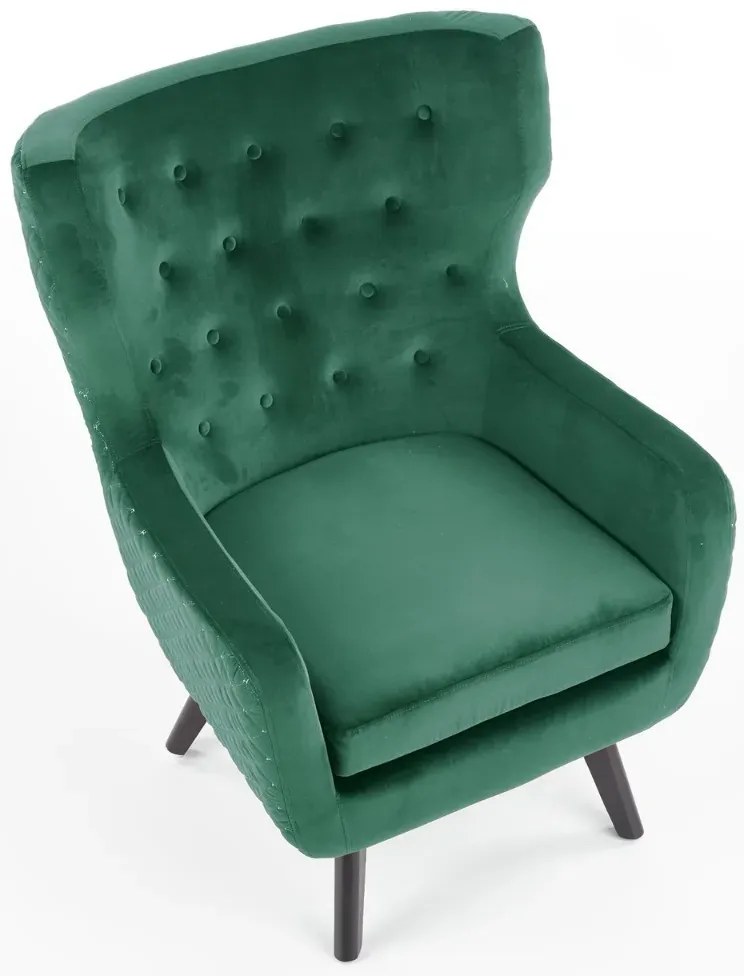Fotel tapicerowany MARVEL VELVET zielony HALMAR